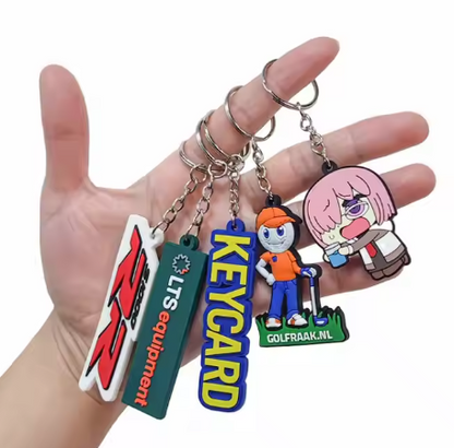 3D Die-Cut Rubber Keychains