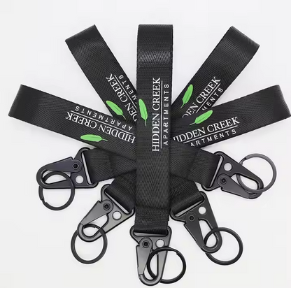 Polyester Carabiner Wrist Lanyard Keychain