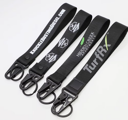 Polyester Carabiner Wrist Lanyard Keychain